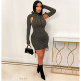 Load image into Gallery viewer, Laura rib mini dress (Olive)