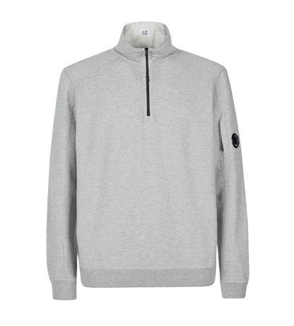 Cp Company Light Fleece Lens Quarter Zip In Grey