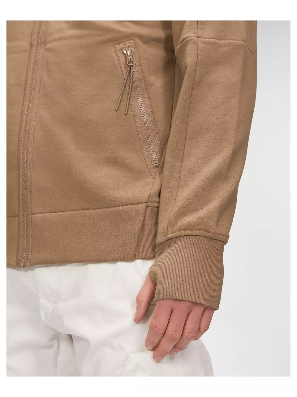 Cp Company Polo Collar Full Zip In Lead Grey