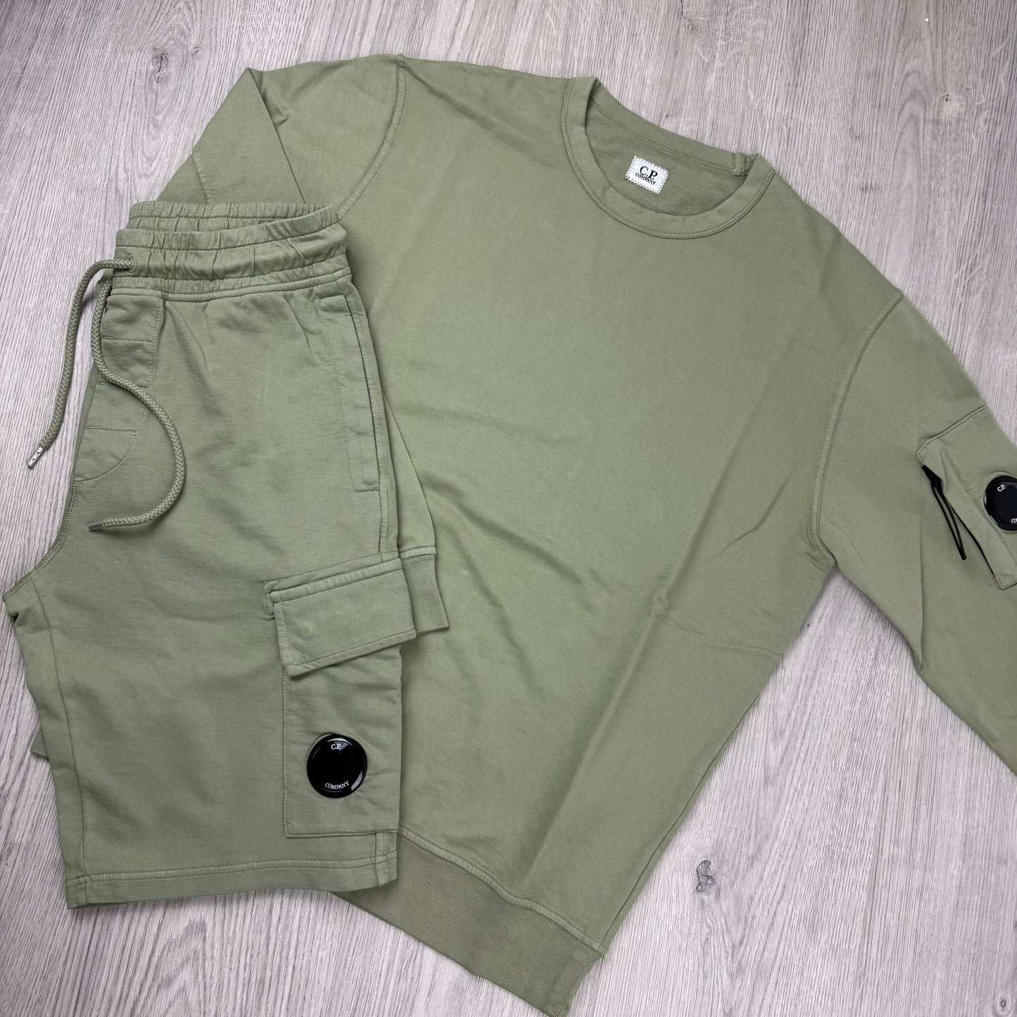 CP Company Light Fleece Tracksuit - Moss Gray