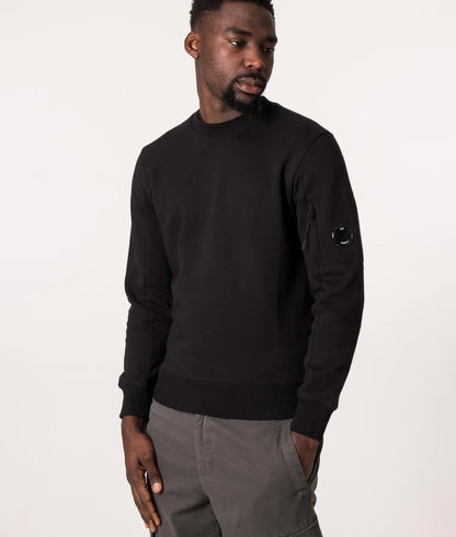 Cp Company 023A Diagonal Raised Lens Sweatshirt In Black