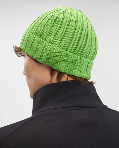 Extra Fine Merino Wool Logo Beanie Classic Green