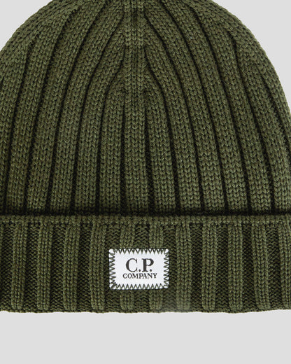 Extra Fine Merino Wool Logo Beanie IVY Green