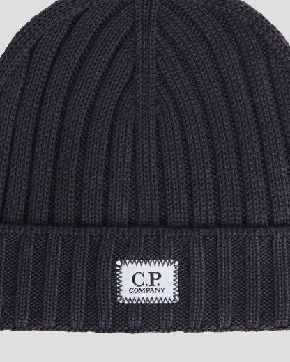 Extra Fine Merino Wool Logo Beanie Total Eclipse