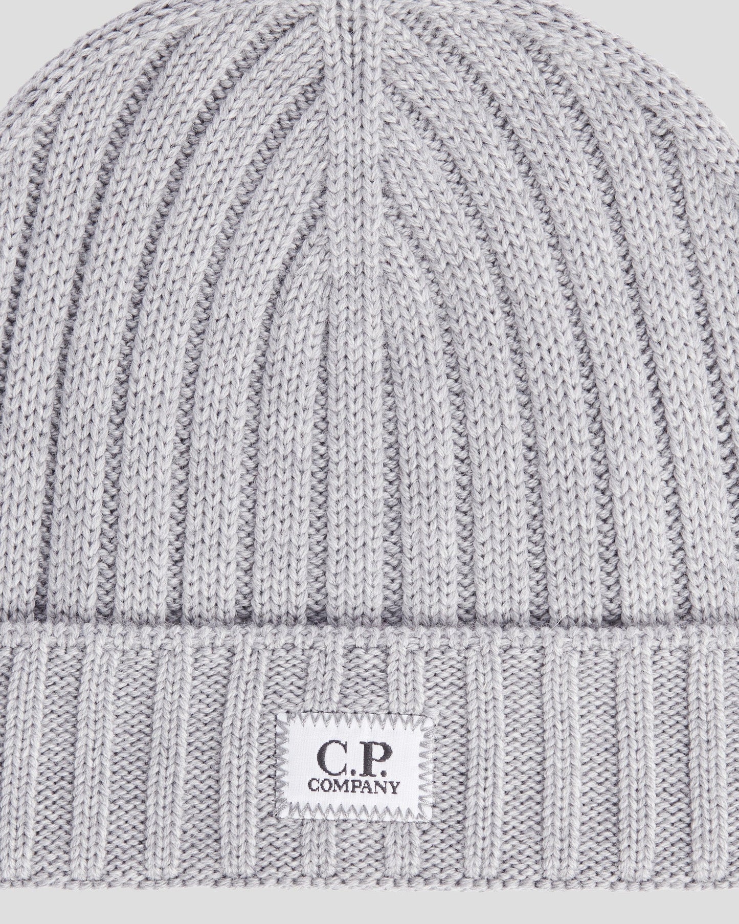 Extra Fine Merino Wool Logo Beanie Grey Melange