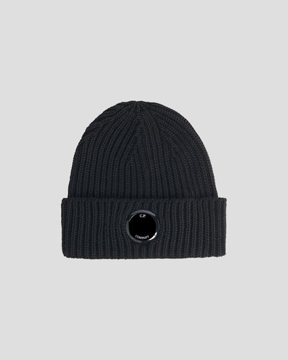 Extra Fine Merino Wool Beanie Black