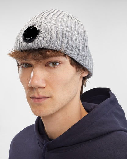Extra Fine Merino Wool Beanie Grey Melange
