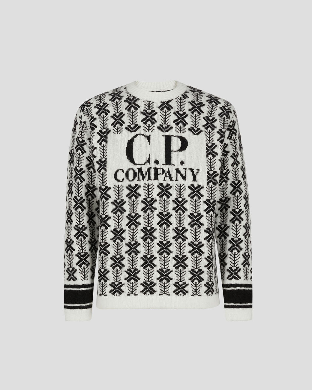 Wool Jacquard Logo Knit Var.01 - White