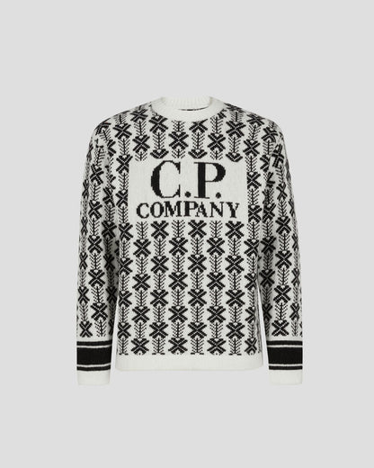 Wool Jacquard Logo Knit Var.01 - White