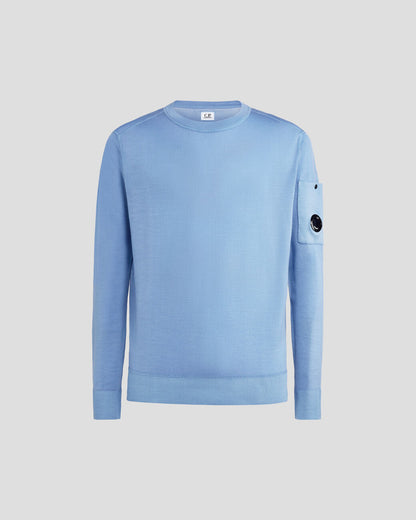 Merino Wool Plain Jumper Riviera Blue