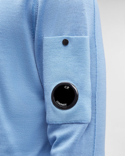 Merino Wool Plain Jumper Riviera Blue