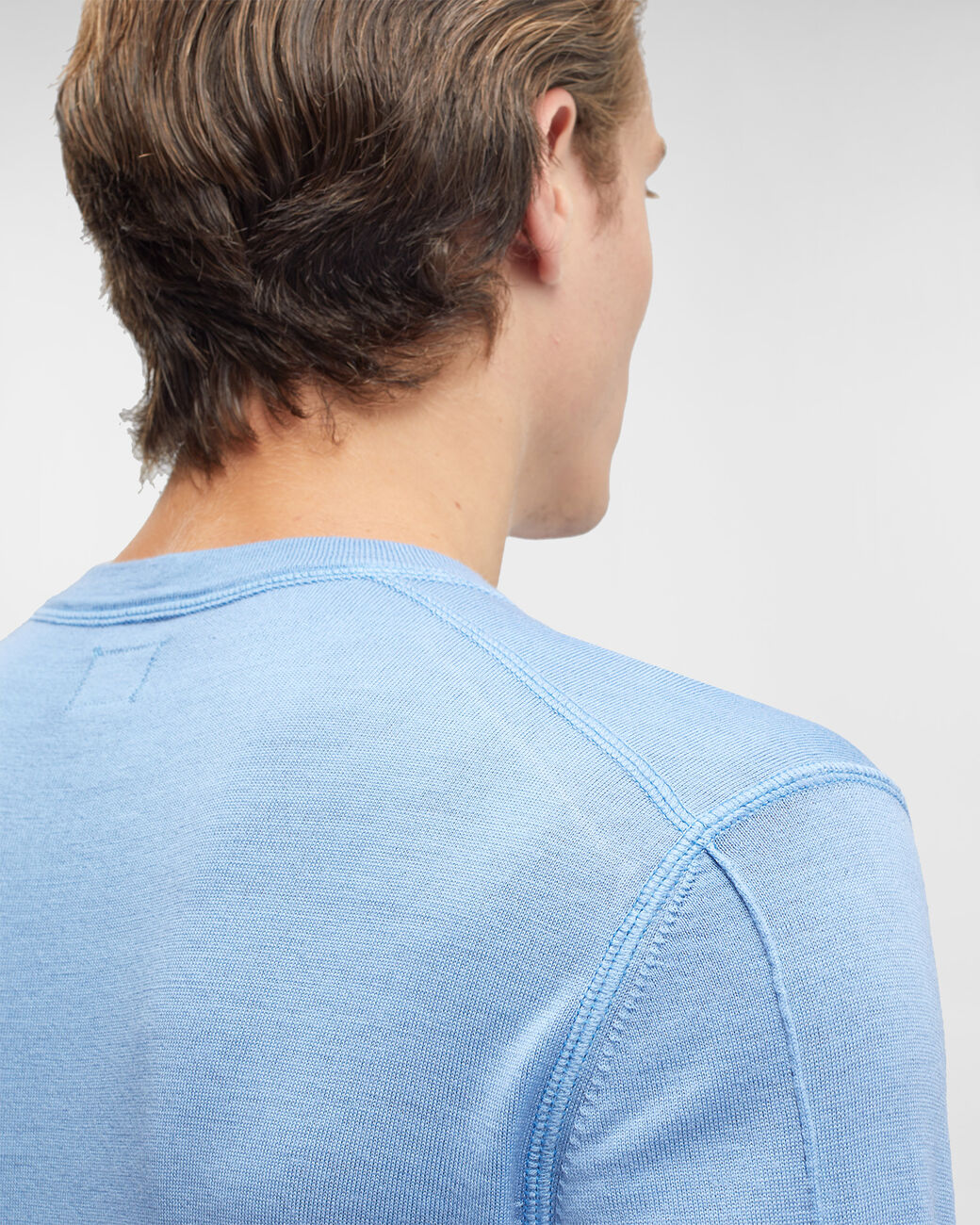 Merino Wool Plain Jumper Riviera Blue
