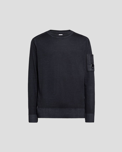 Merino Wool Plain Jumper Total Eclipse