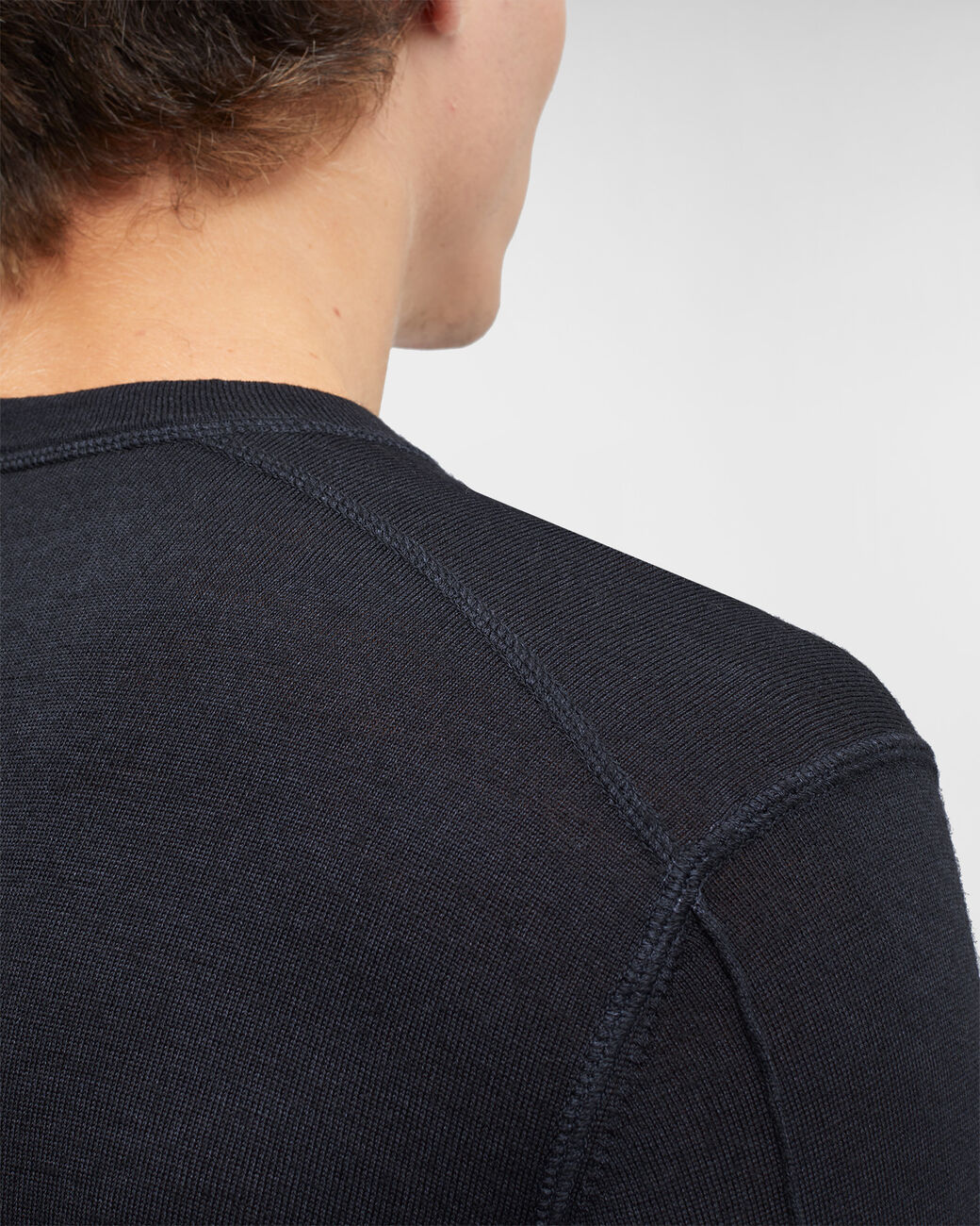 Merino Wool Plain Jumper Total Eclipse