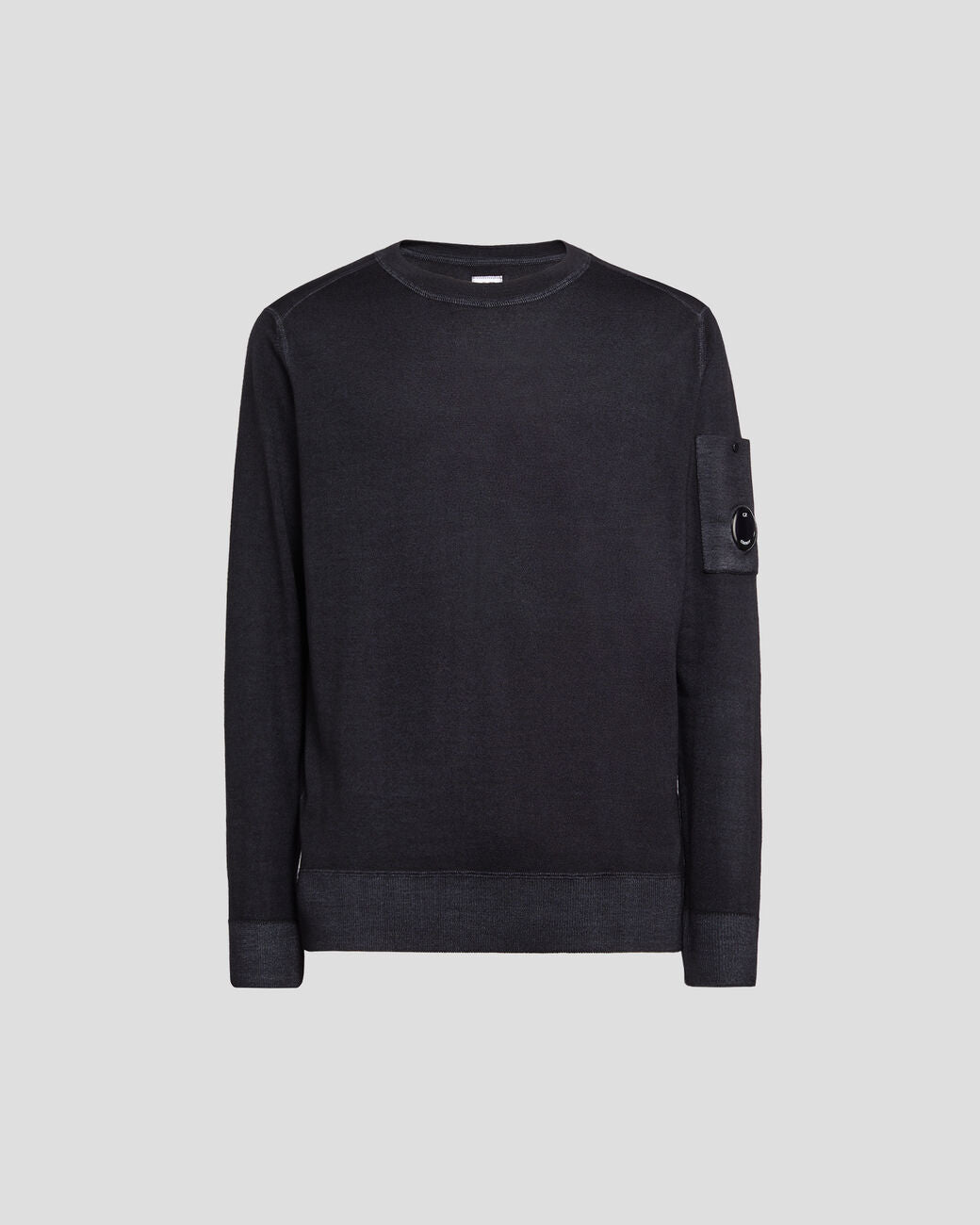 Merino Wool Plain Jumper Black
