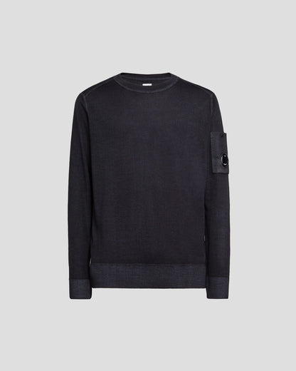 Merino Wool Plain Jumper Black