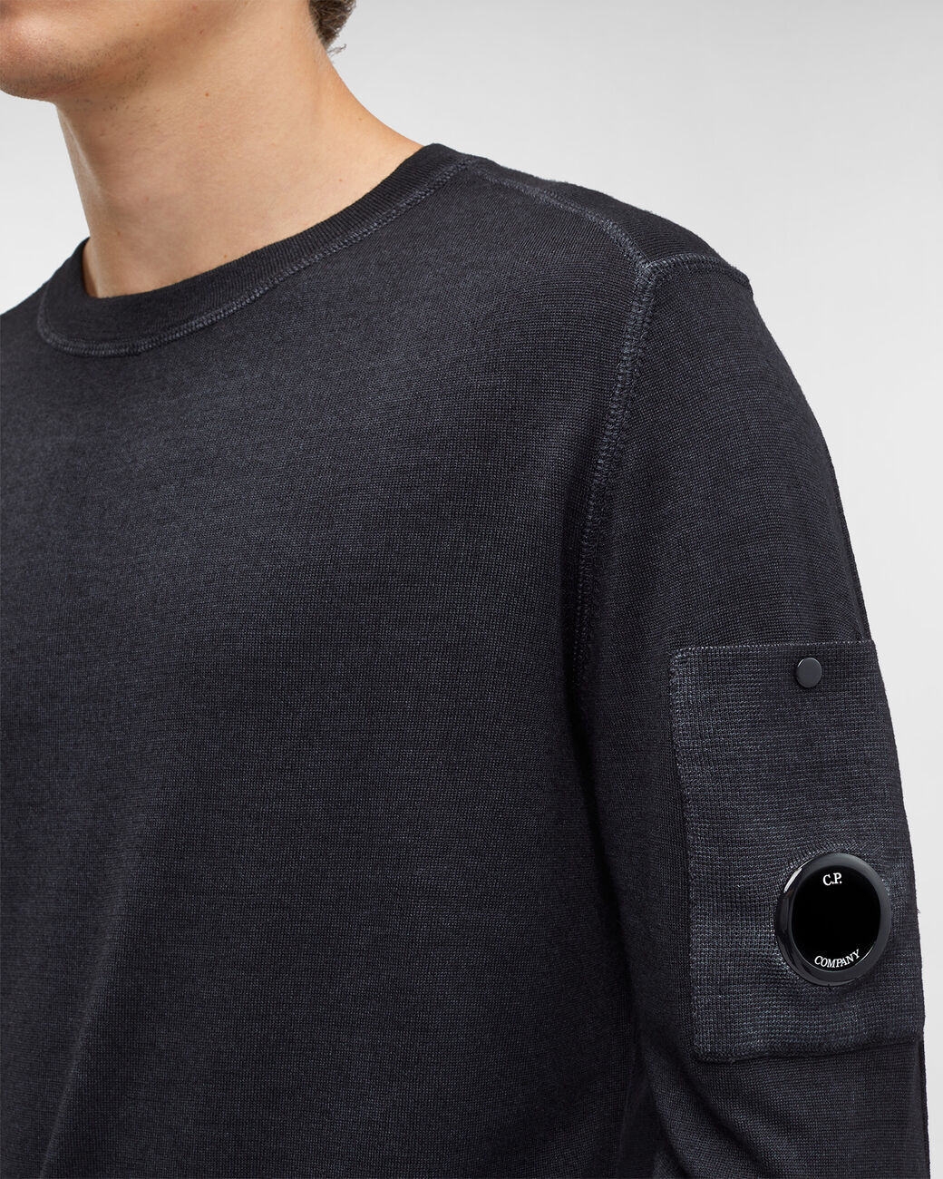 Merino Wool Plain Jumper Black