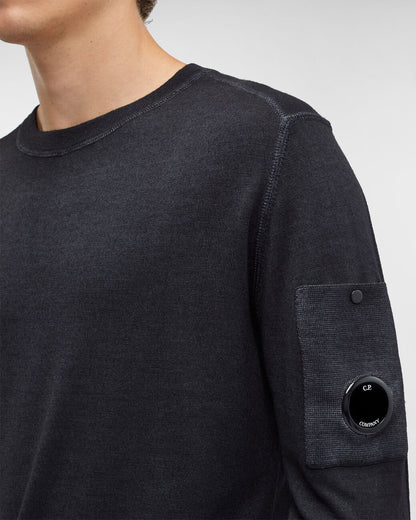 Merino Wool Plain Jumper Black
