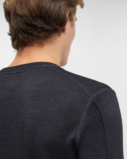 Merino Wool Plain Jumper Black