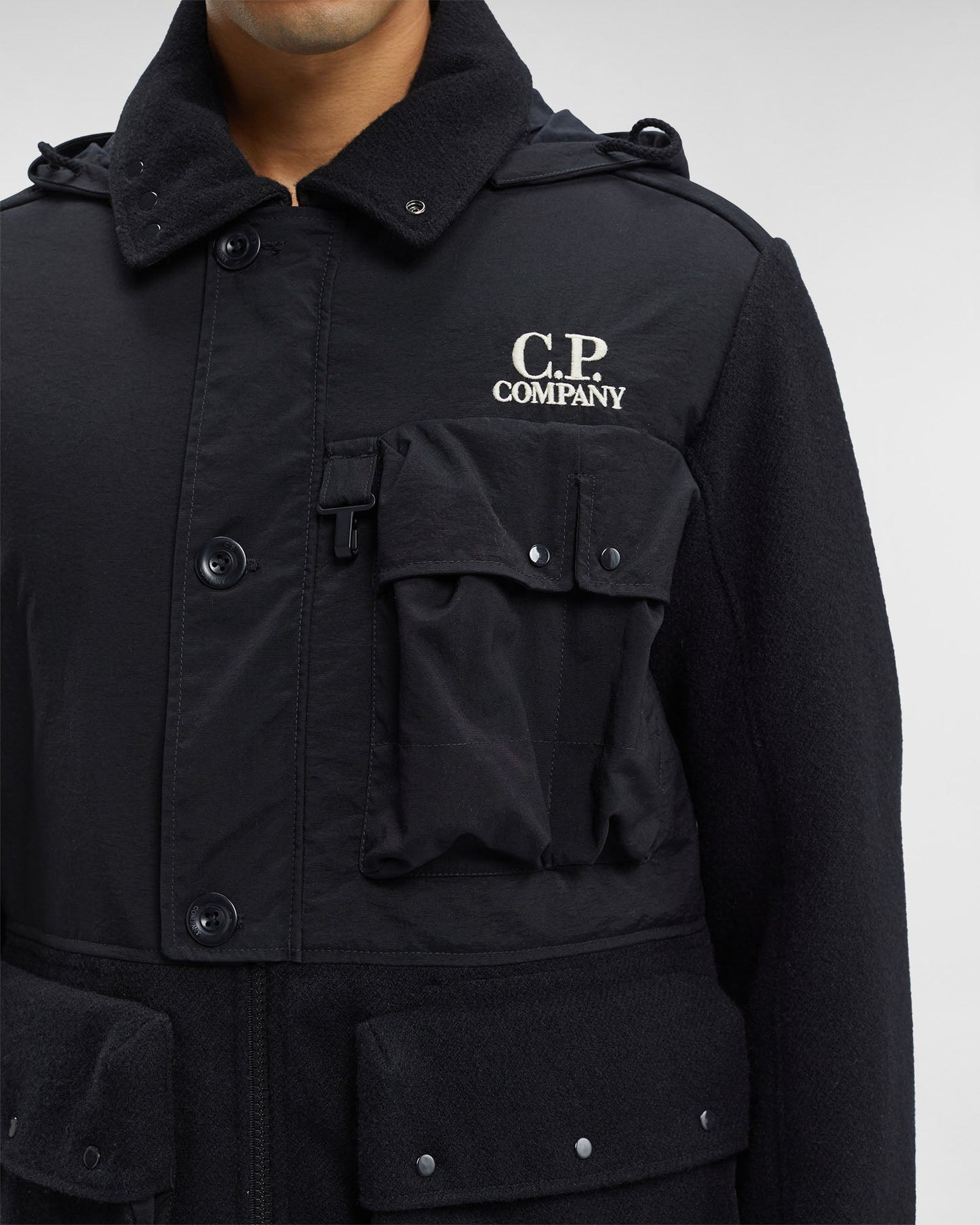 C.P. Duffel Mixed Goggle Jacket Black