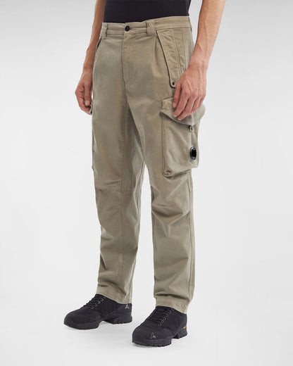 Stretch Sateen Pants Loose Fit Silver Sage