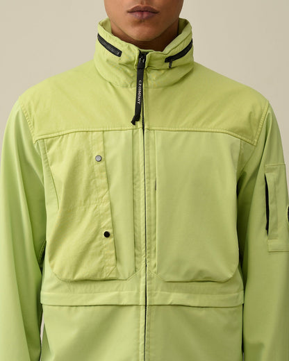 Cp Company Gd Shell Mixed Jacket In White Pear Green