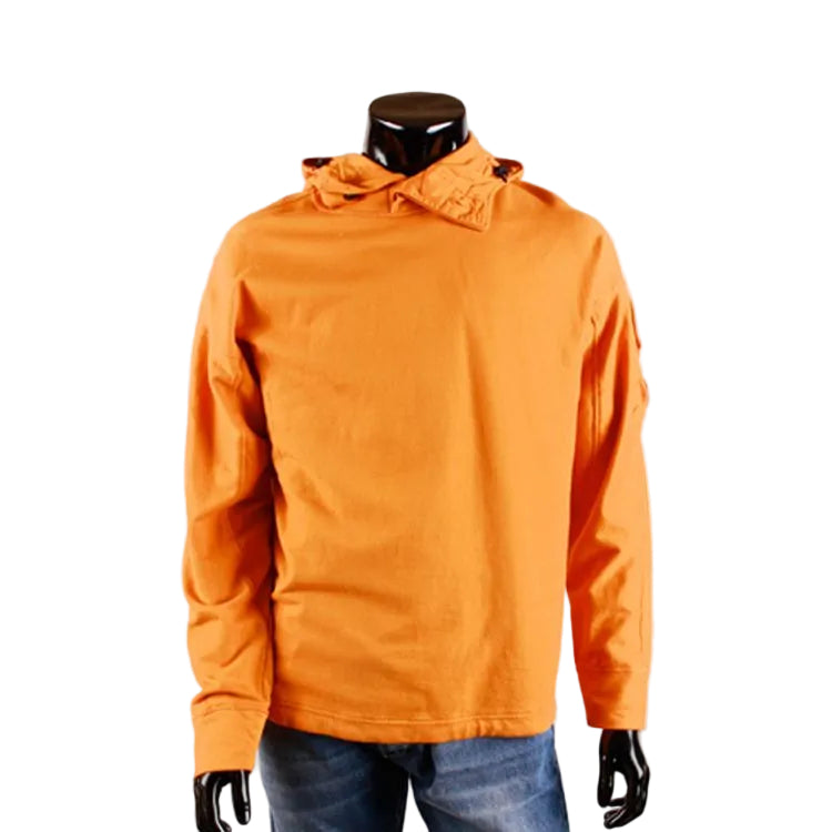 Cp Company Light Fleece Lens Overhead Hoodie Desert Sun