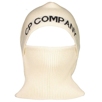 Cp Company Knitted Big Logo Balaclava in White