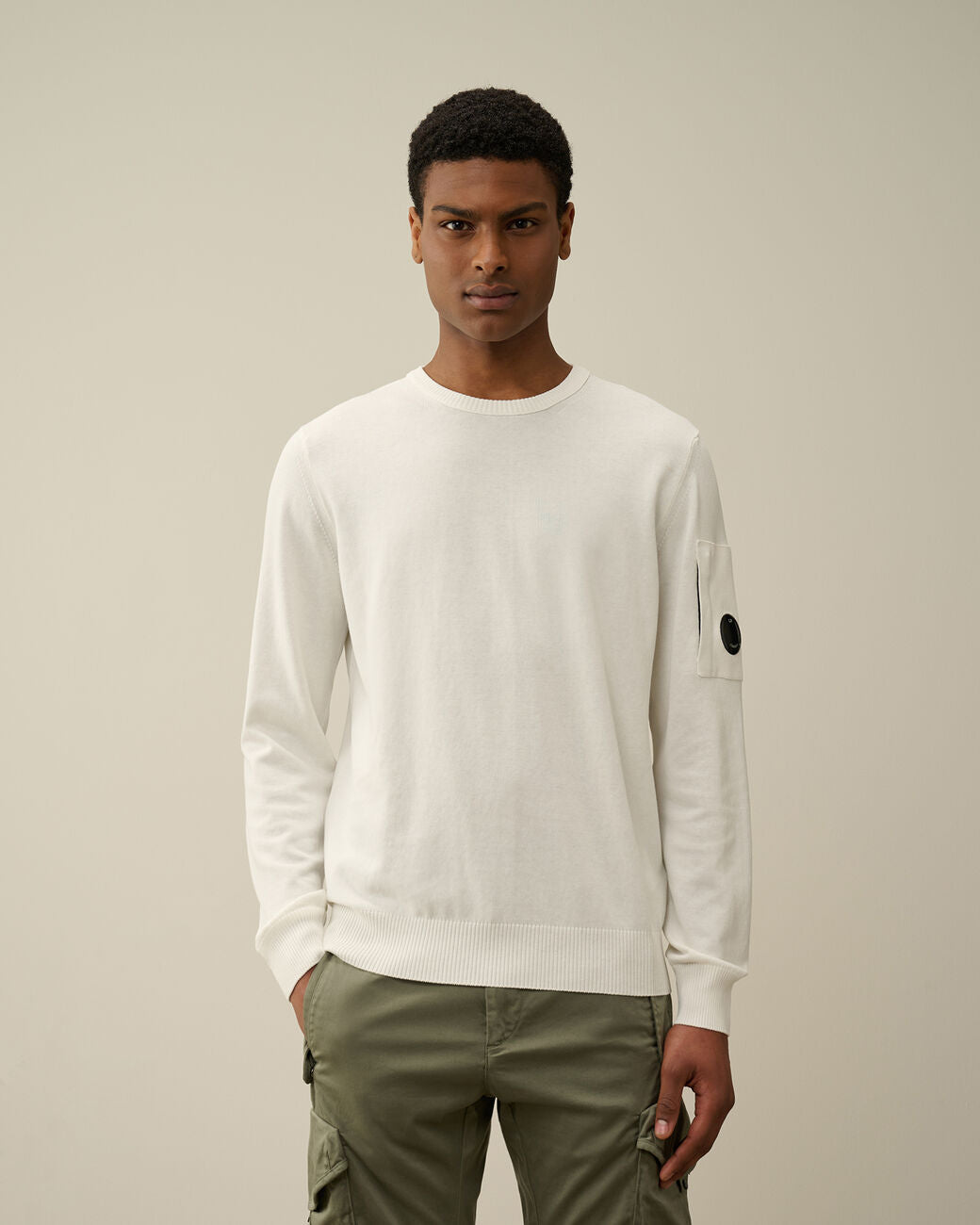 Men's Cotton Crepe Jumper Gauze White