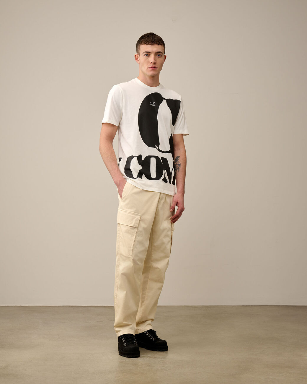 Men's 30/1 Jersey Relaxed Logo T-shirt Gauze White