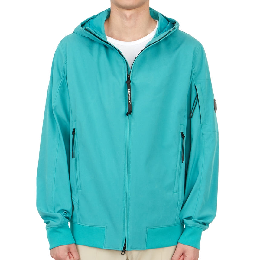 Cp Company Lens S/S Soft Shell Jacket In Tile Blue