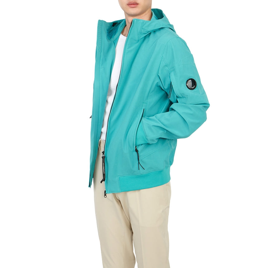 Cp Company Lens S/S Soft Shell Jacket In Tile Blue