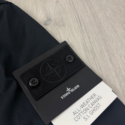 Stone Island Ghost Canvas Pea Coat - Black