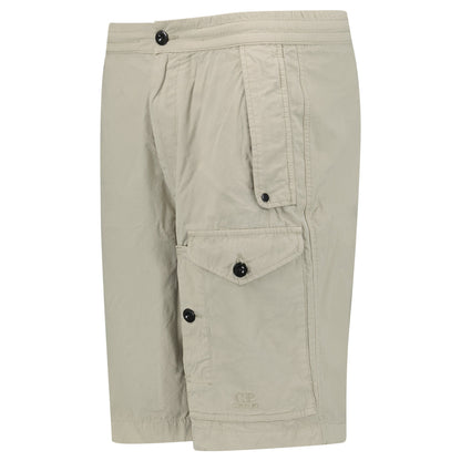 Cp Company Microreps No Peach Logo Bermuda Cargo Shorts In Vintage Khaki With Certilogo