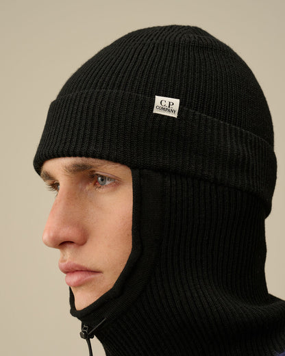 Re-Wool Beanie Balaclava Black
