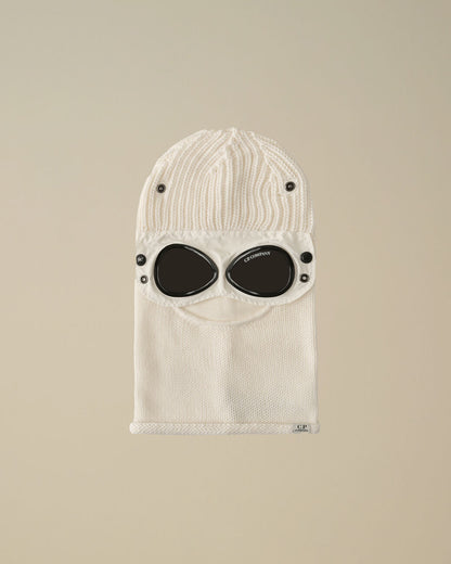 Extra Fine Merino Wool Goggle Balaclava Gauze White