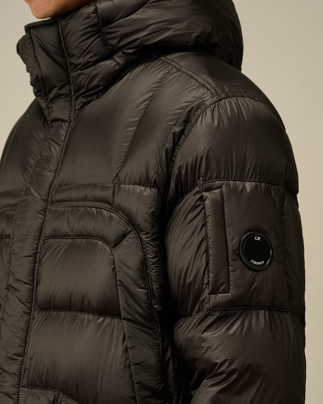 D.D. Shell Hooded Long Down Jacket Black