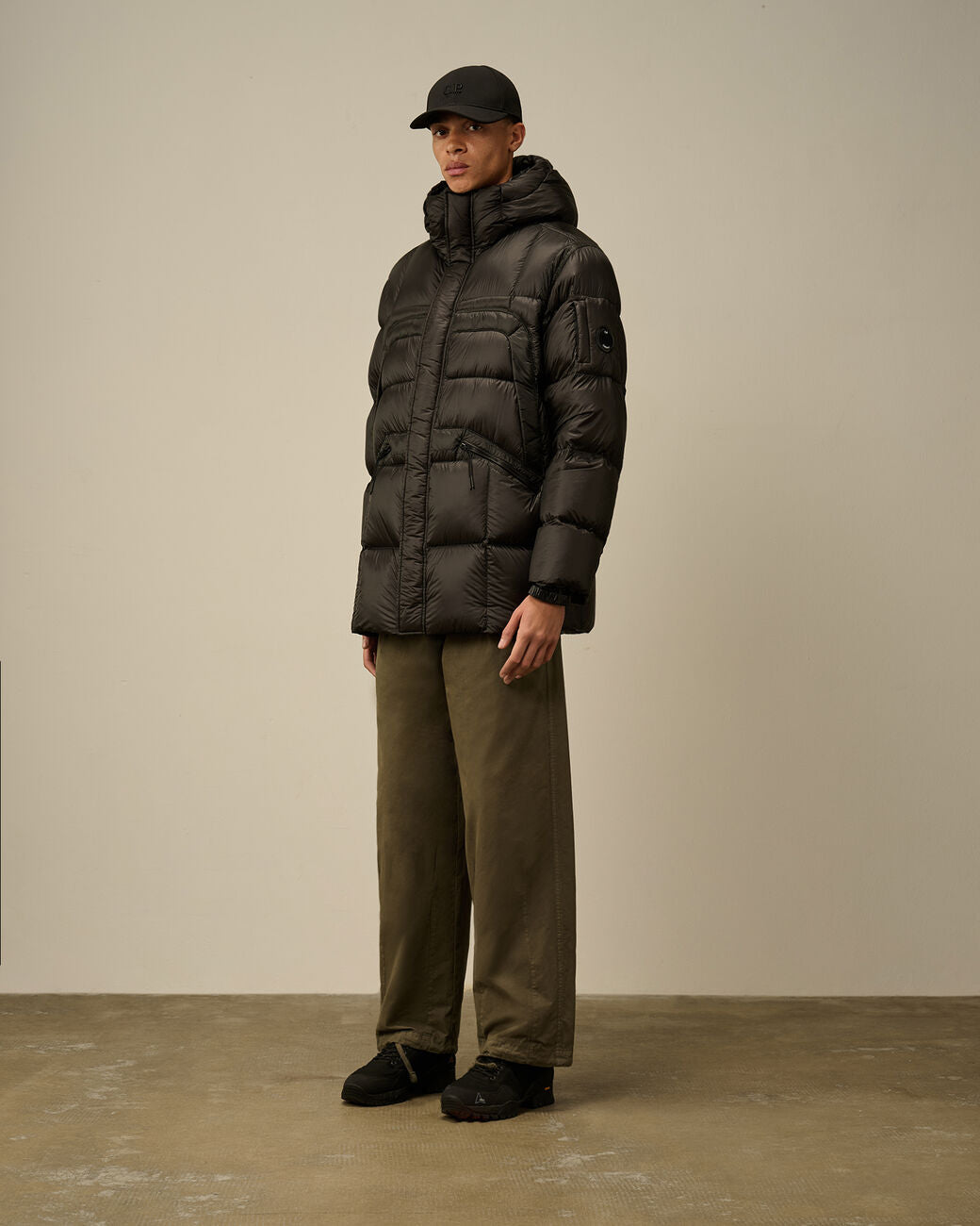 D.D. Shell Hooded Long Down Jacket Black