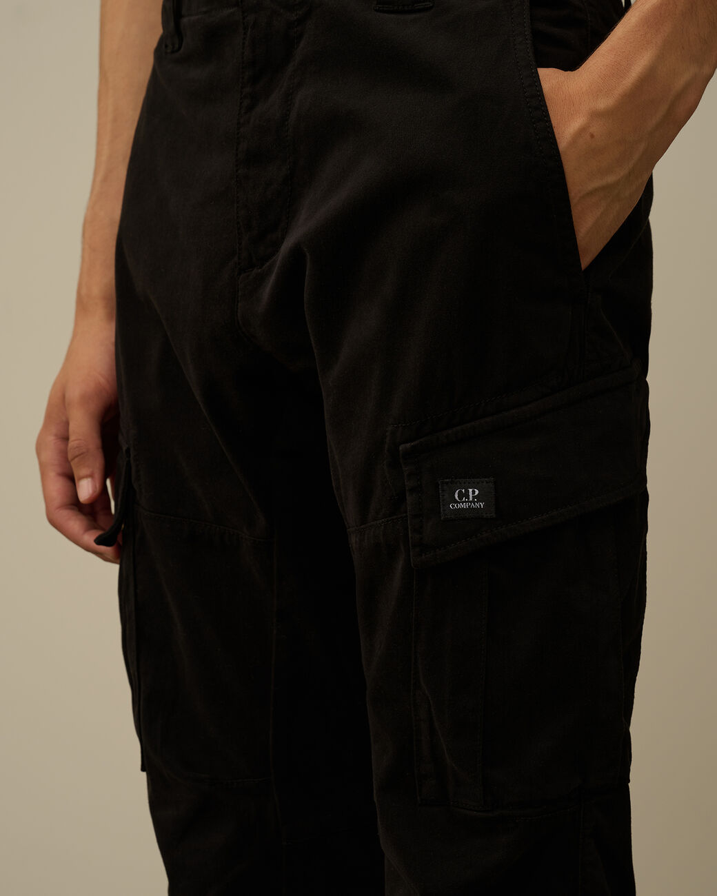 Stretch Sateen Ergonomic Cargo Pants Black