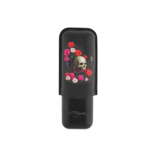 S.T. DUPONT 2 Cigar Case Memento Mori Black 183494