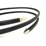 Load image into Gallery viewer, Bottega Veneta Leather Silver Spiral Belt Black