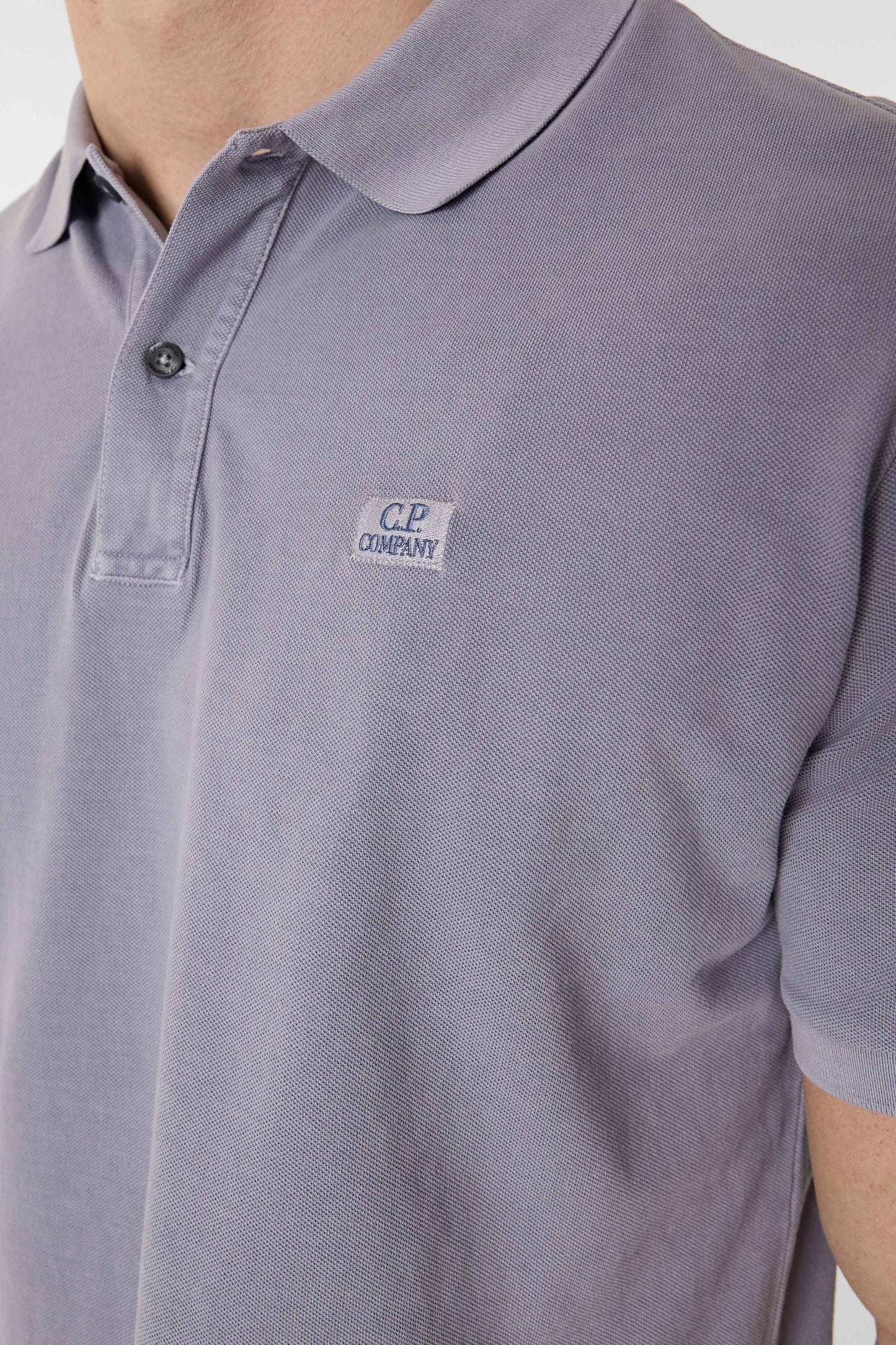 Cp Company 180A Resist Dyed Polo Shirt In Lavender