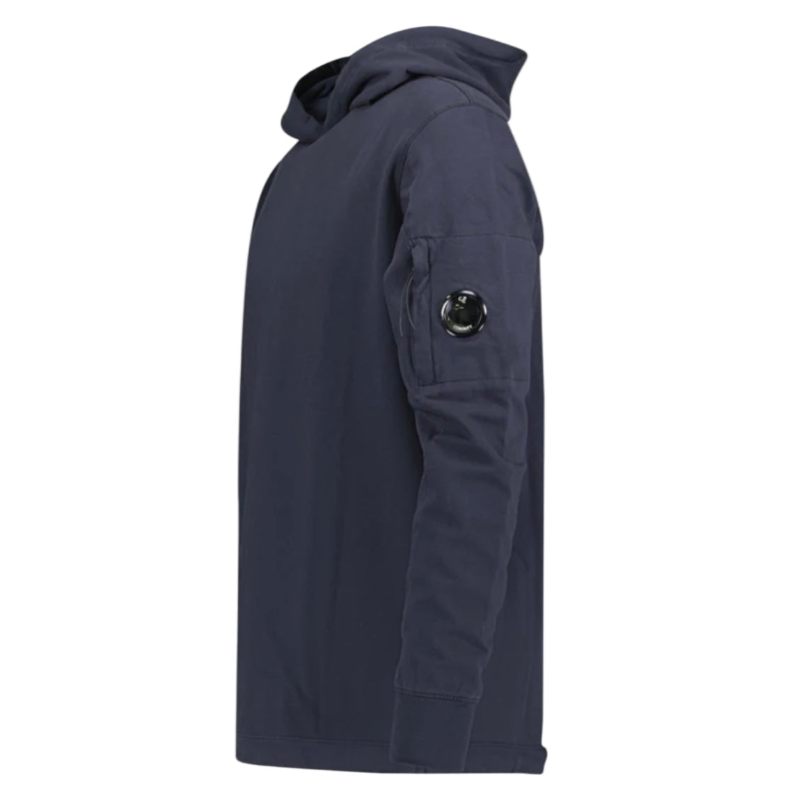 Cp Company Light Fleece Lens Overhead Hoodie In Navy