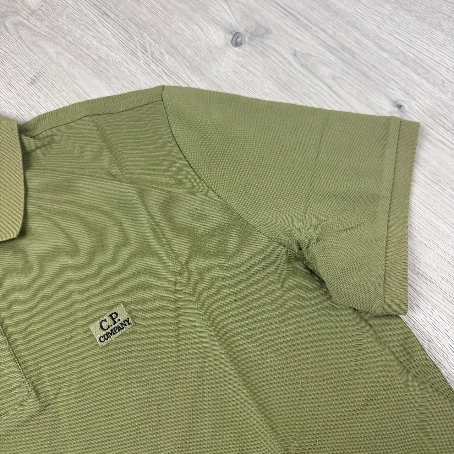 CP Company Piquet Polo Shirt - Dried Herb