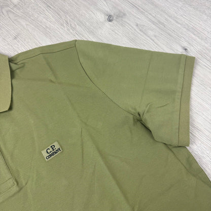 CP Company Piquet Polo Shirt - Dried Herb