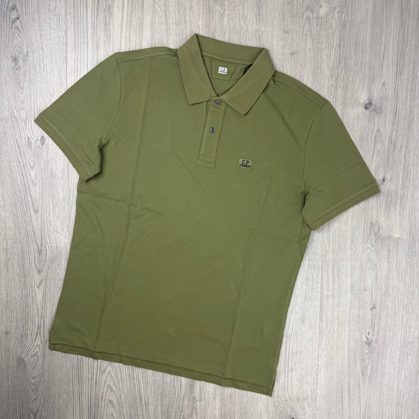 CP Company Piquet Polo Shirt - Dried Herb