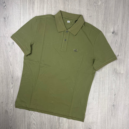 CP Company Piquet Polo Shirt - Dried Herb