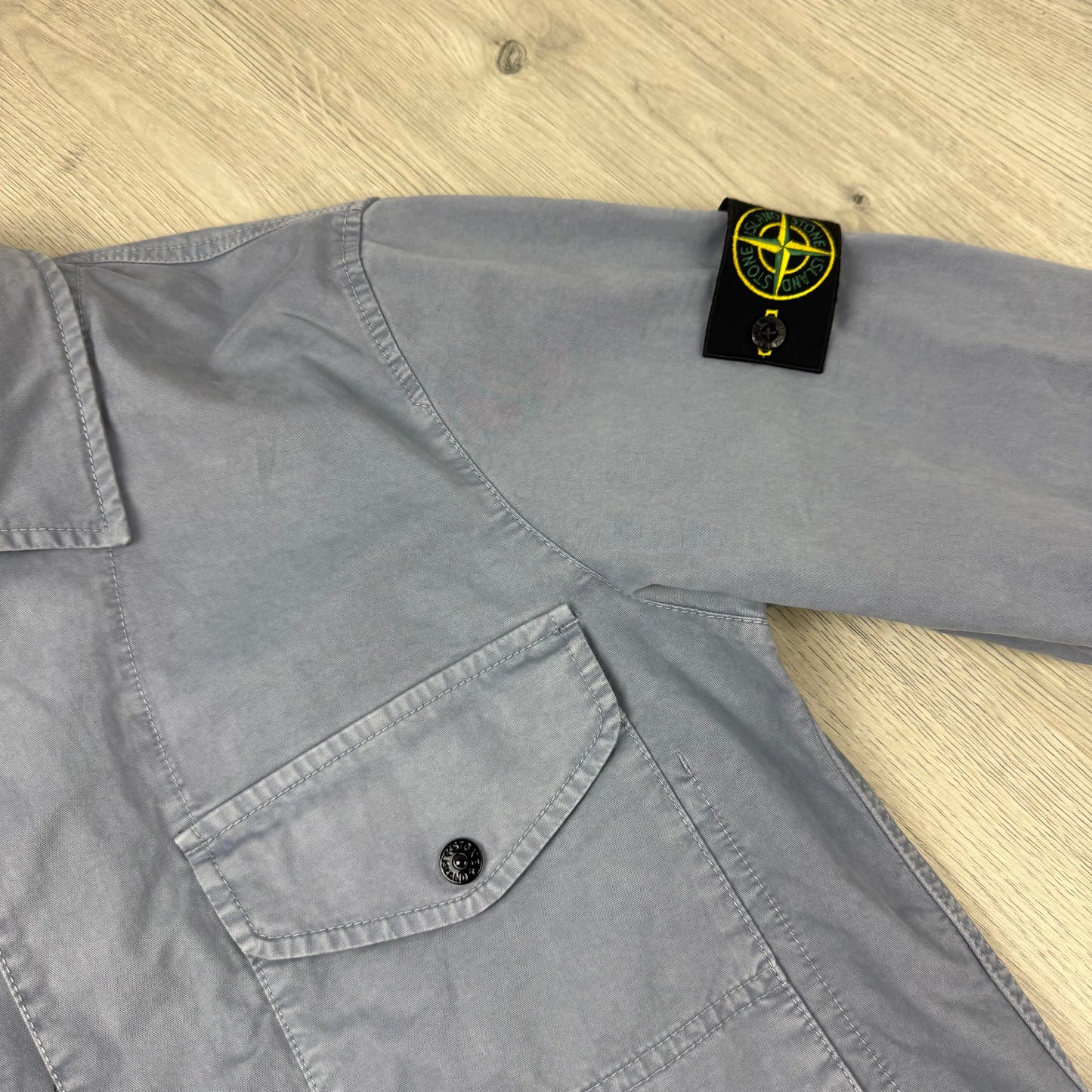 Stone Island Zip Overshirt - Avio Blue