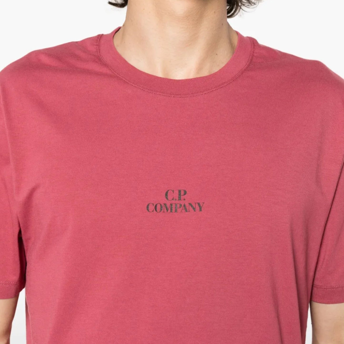 Cp Company 141A 30/1 Jersey Graphic Logo T-Shirt In Red Bud
