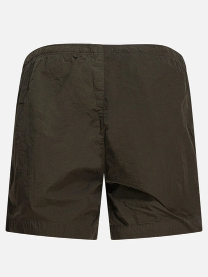 Cp Company Eco-Chrome British Sailor Swim Shorts In Ivy Green With Certilogo
